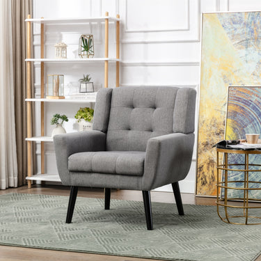 Modern Soft Linen Ergonomic Accent Chair